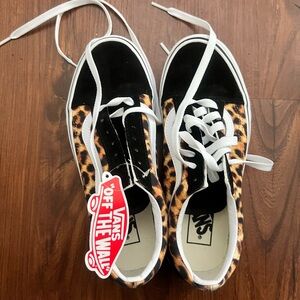 Vans Women's Leopard Print Sneakers - Black and Brown